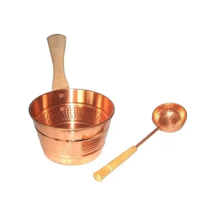 Bakır Sauna Kovası ve Kepçesi